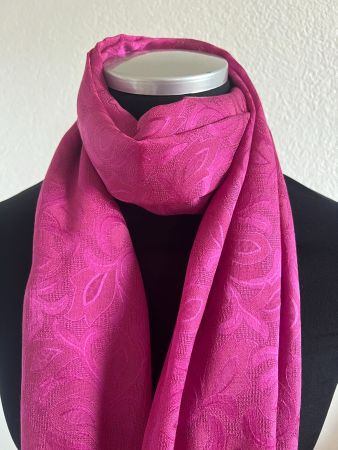 Colora Schal, 68% Seide, Dunkelpink, NEU