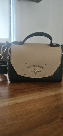 Handtasche U.S. Polo Assn. schwarz beige neuwertig