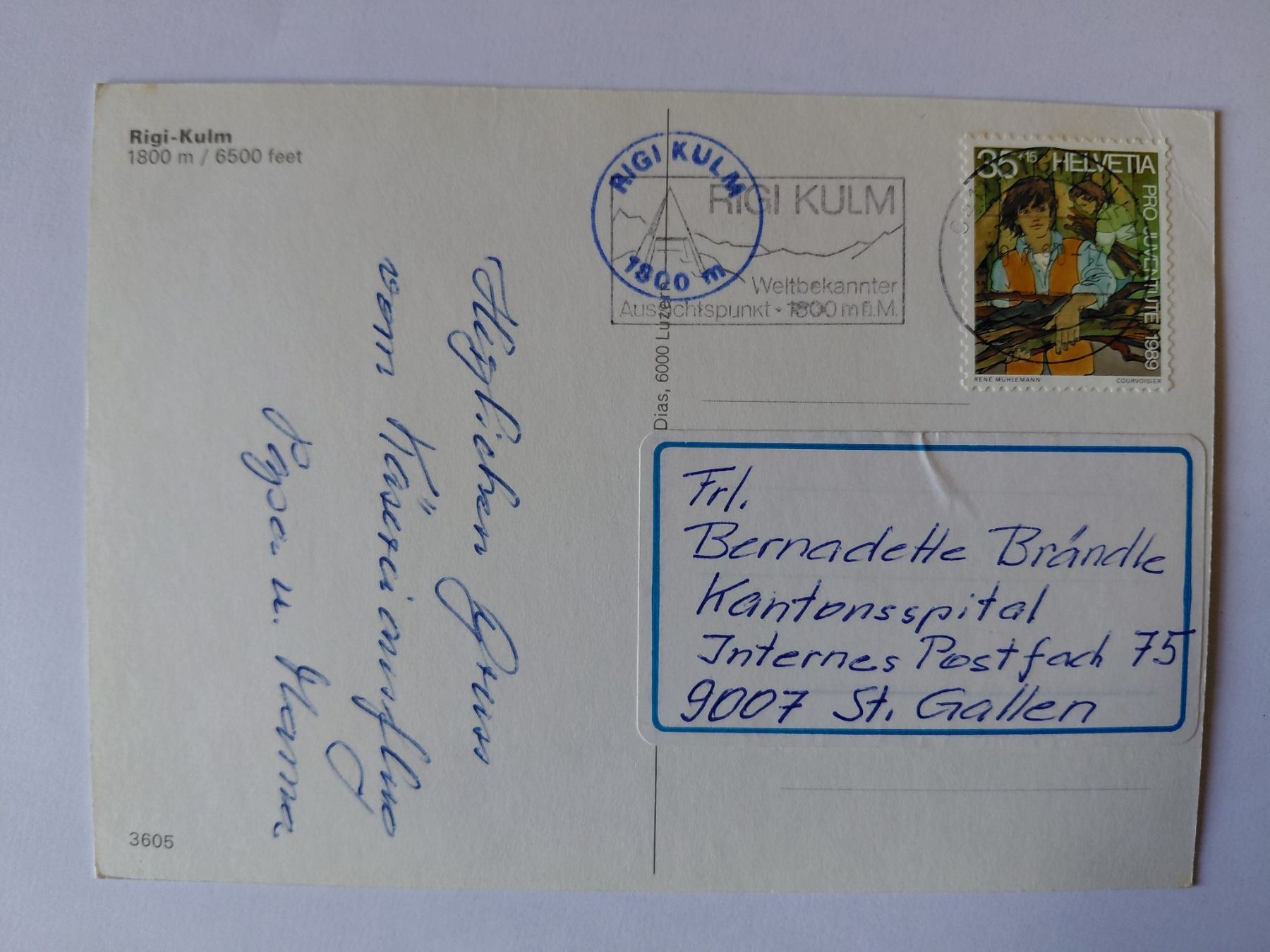 Cartoline postali: alte Rigi-Kulm Ansichtskarte, Sammlerstück, – Usato da Wattwil venduto da yburgler 1