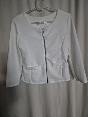 Weisse Sommerjacke mit Reissverschluss, Grösse M