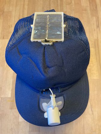 Vintage 80s Trucker Cap with fan solar energy New & Working