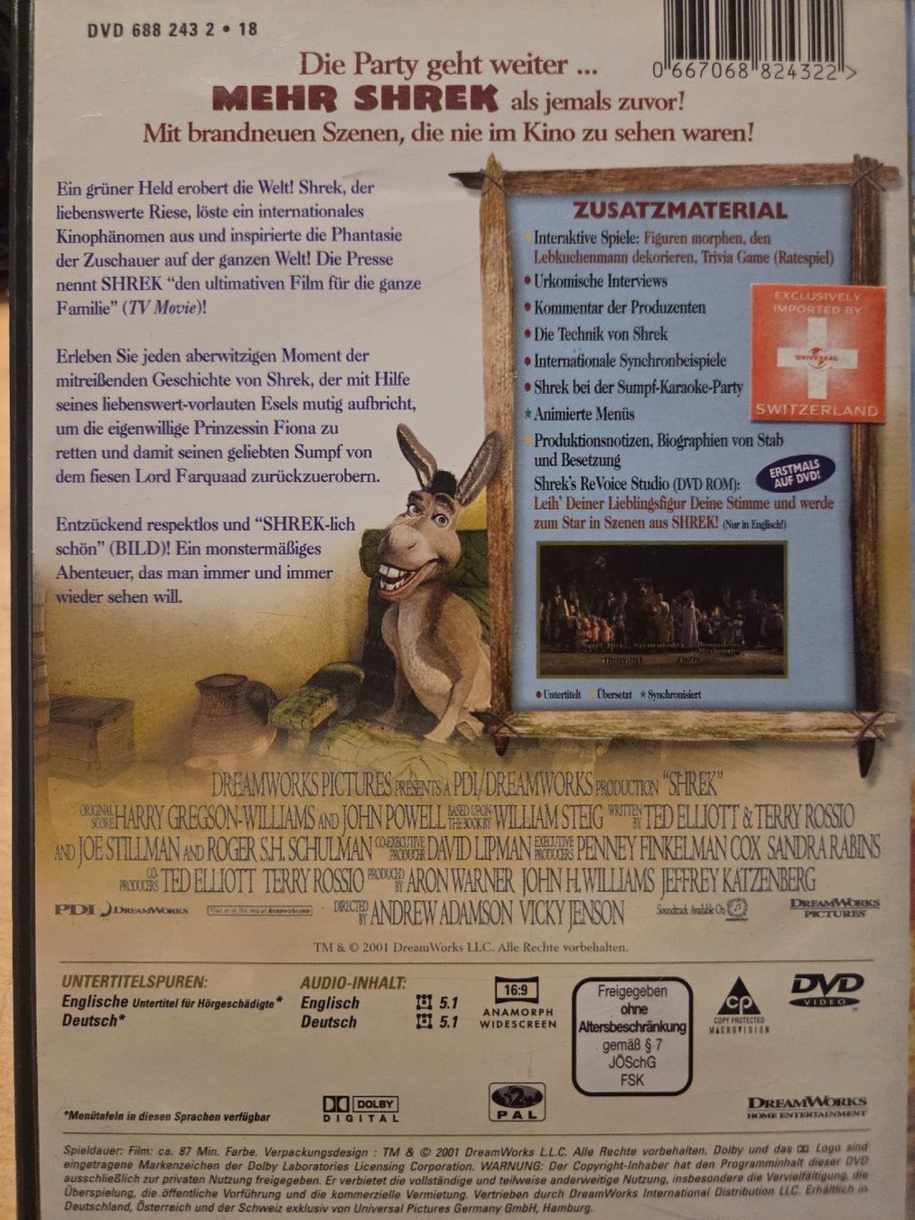 Tutti i DVDs: SHREK DER TOLLKÜHNE HELD DVD 146 – Usato da Dintikon venduto da Vexi 1