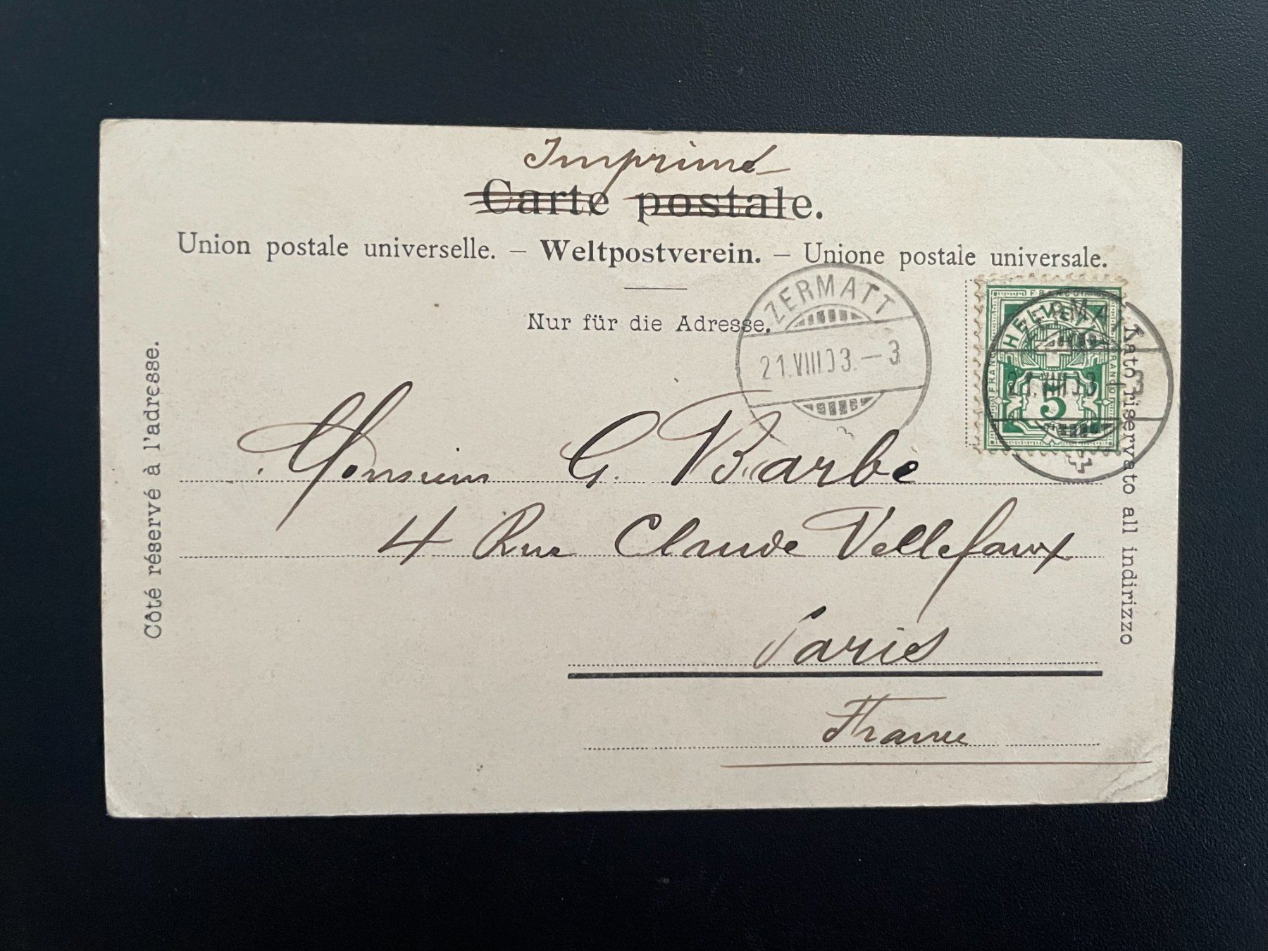 Cartoline postali: AK VS Zermatt und Matterhorn – Usato da Thal venduto da Danny82 1