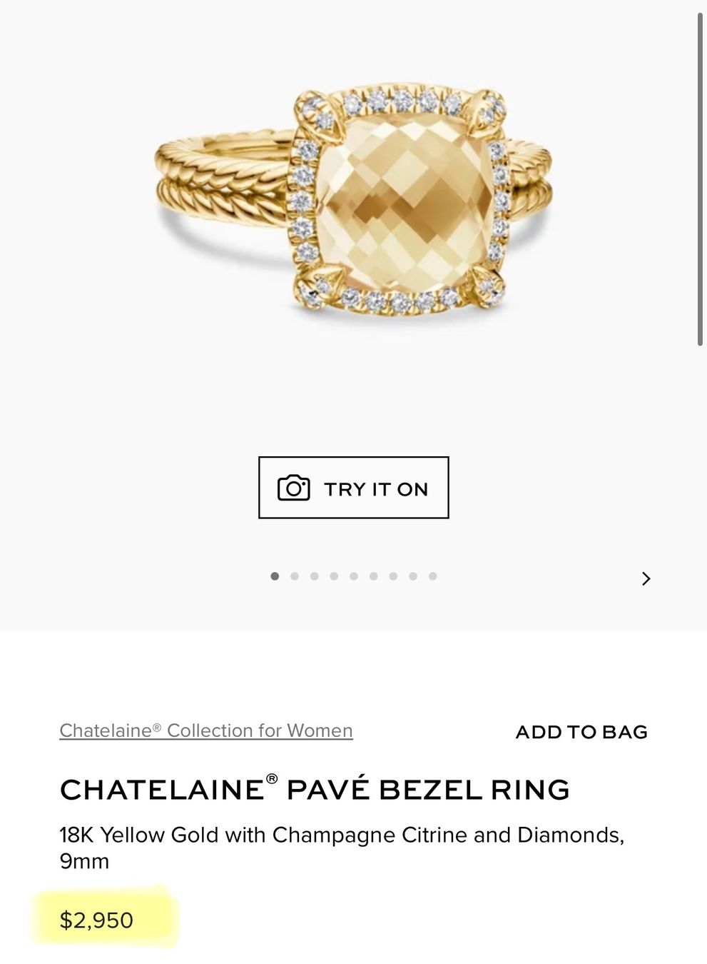 Anelli: David Yurman Chatelaine Cintrine and Diamonds Ring – Usato da Nyon venduto da My_wardrobe