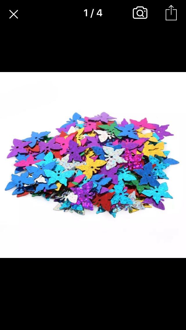 Perlen (unechte): Glitzer Pailletten (20 stck) – Neu und originalverpackt aus Bauma von ladygaby