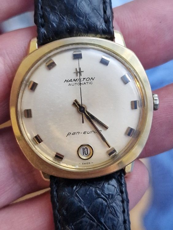 Montre Hamilton Pan-Europe 705 Automatique Pour Femme - Chronographe Années 70, Cadran Gris/noir