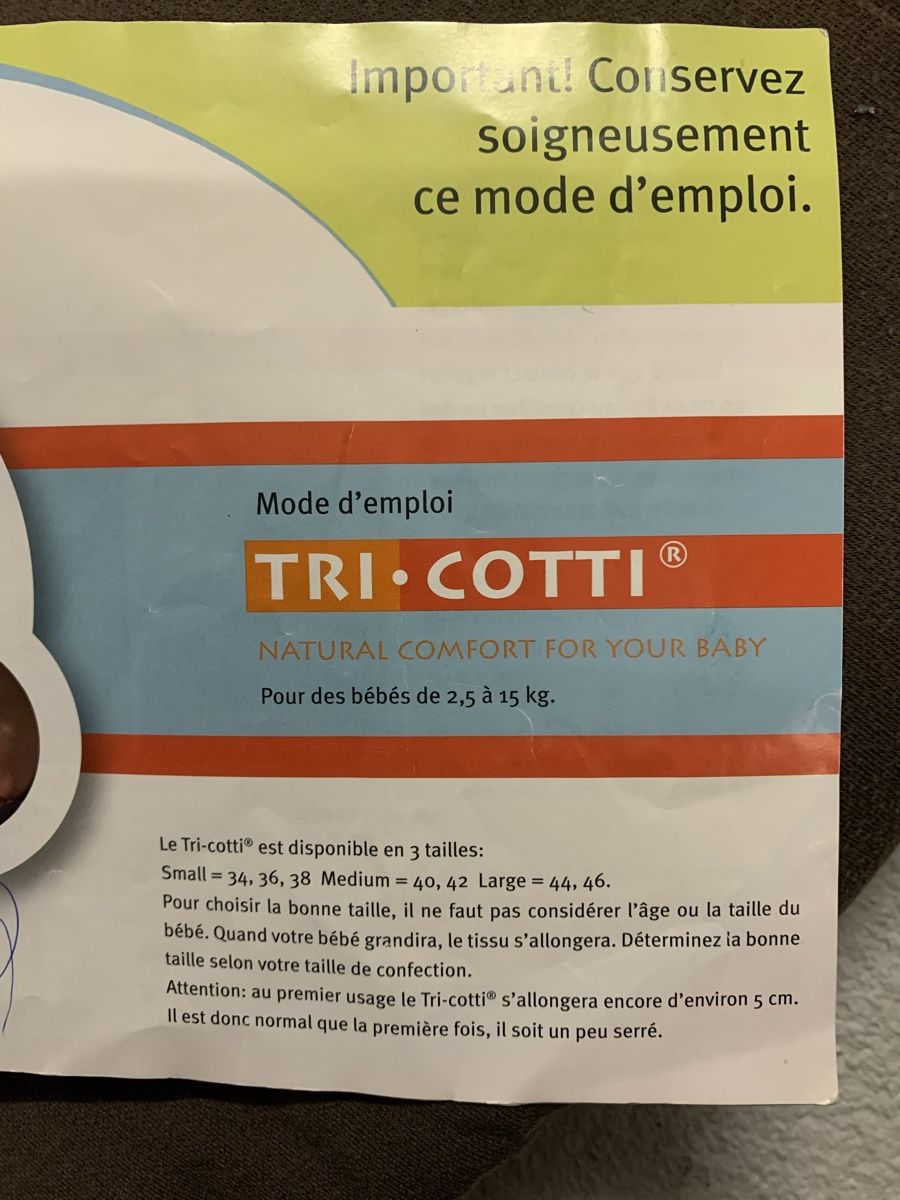 Marsupi portabebè: Babytragetuch Tri Cotti Grösse M – Usato da Ostermundigen venduto da des_t9vv 1