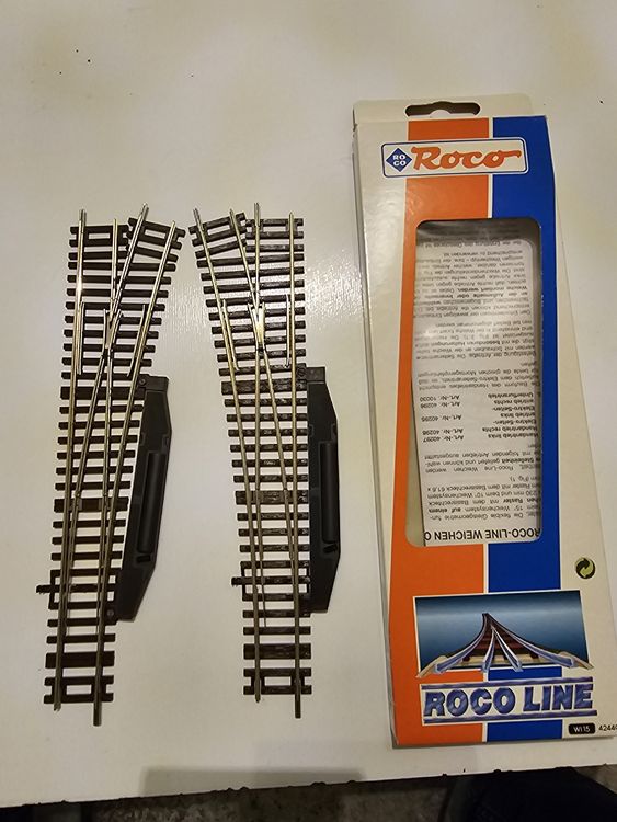 2 × Roco H0 Gleissystem wi 15 recht und links (Gebraucht) in ...