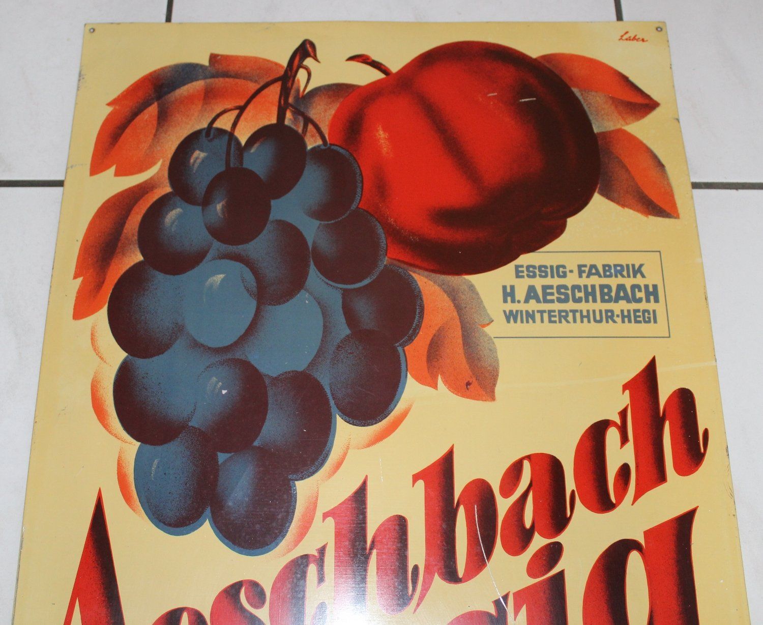 Insegne: Aeschbach Essig Blechschild CH – Usato da Lüchingen venduto da Aw67 1
