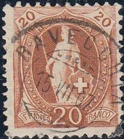 86C Vollstempel Ravecchia 15.7.1907, Kat. SBK 26 Fr. 12.00
