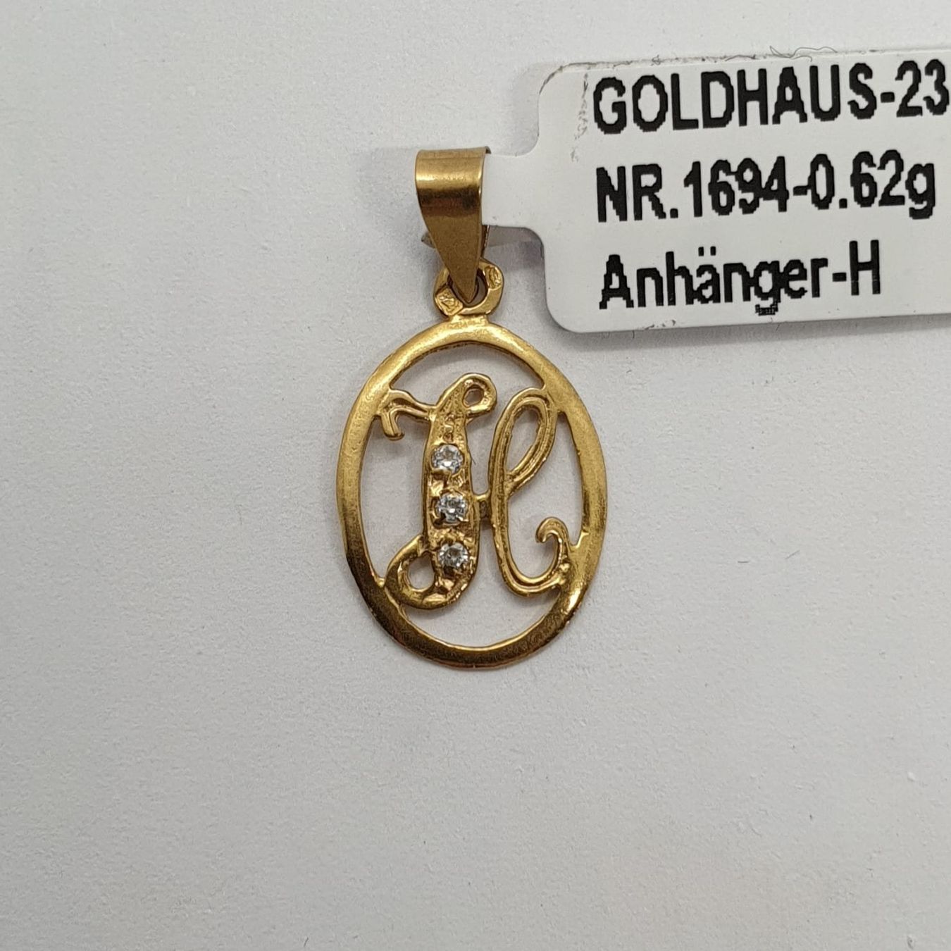 Ciondoli: Echt 18K Gold - H Anhänger – Usato da Luzern venduto da Goldhaus-Luzern