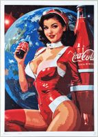 Death NYC Ltd Ed Pop Art Druck " Coca Cola Pin Up Girl