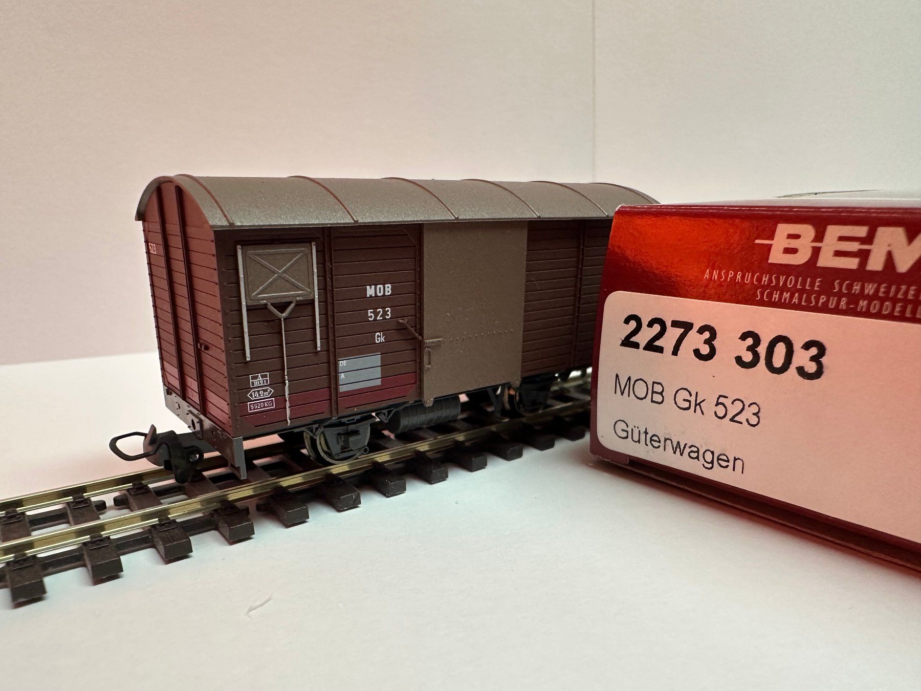 Bemo Modelleisenbahnen: Bemo - MOB Gk 523 - Gedeckter Güterwagen – Neu und originalverpackt aus Domat/Ems von mmx4001 2