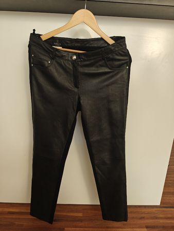 Madeleine Genuine Lamb Nappa Leather Front Hybrid Trousers