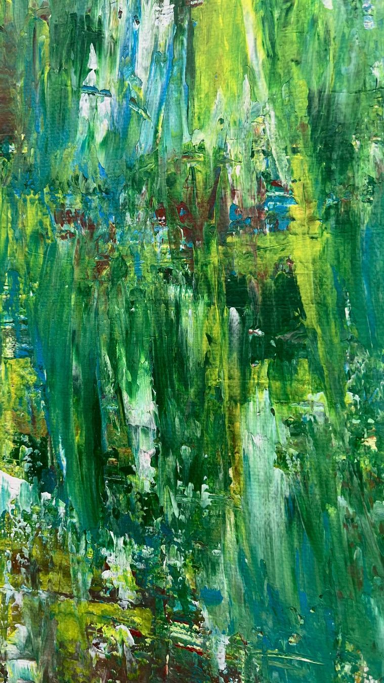 Gemälde: Gemälde abstrakt grünton 24x30 Einzelstück – Neu (gemäss Beschreibung) aus Hochdorf von Jasminurschel 2