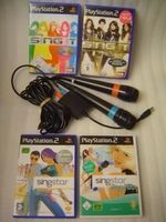 4x Singstar Spiel + Mikrofone - PS2