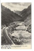 Chemin de fer Viège - Zermatt (VS) Dampfzug am Vispbach