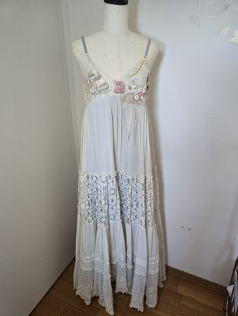 ANTICA SARTORIA Giacomo Cinque Maxi-Kleid Boho Spitze S