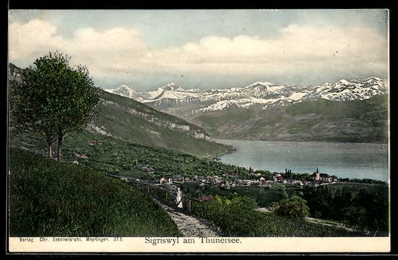 Cartoline postali: AK Sigriswyl, Am Thunersee – Usato da Berlin venduto da bartko-reher