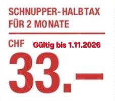 SBB Schnupper Halbtax Gutschein Gültig bis 1.11.2026