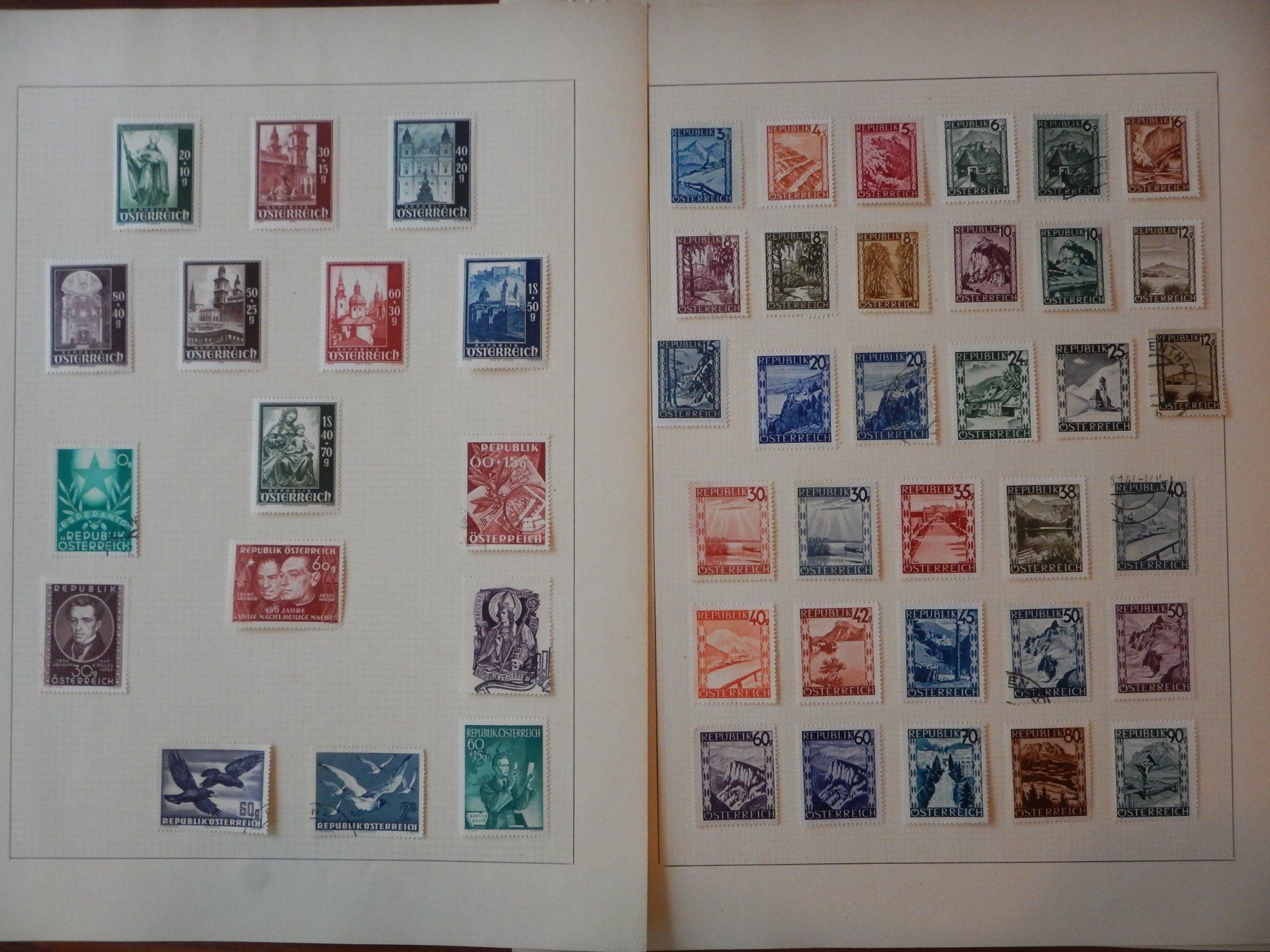Alle Briefmarken: Österreich Sammlung auf 19 Seiten – Gebraucht aus Zürich von Muehlekauf 6