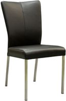Design Esszimmerstuhl schwarz Leder Edelstahl bequem