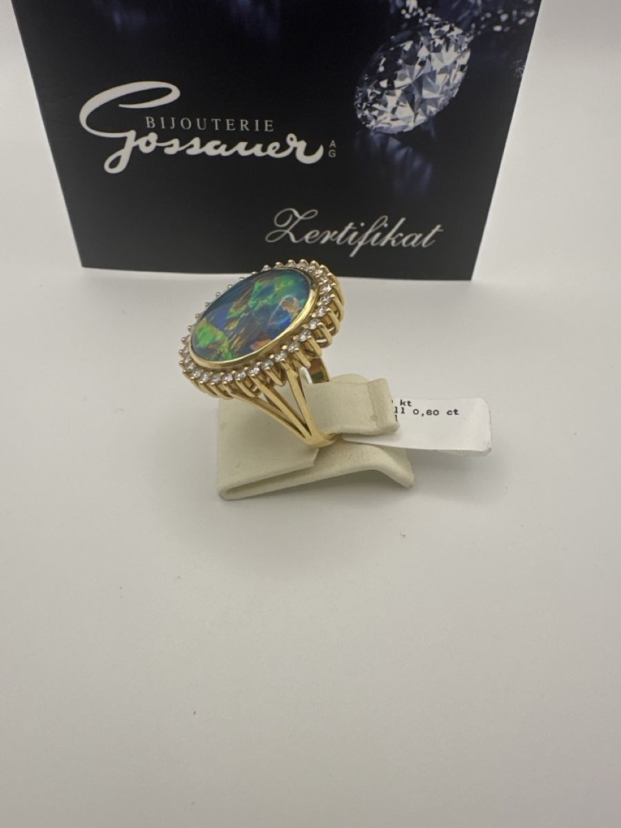 Anelli: 18 Karat Ring mit Opal und Brillanten – Nuovo (secondo la descrizione) da zürich venduto da bijouteriegossauer 2