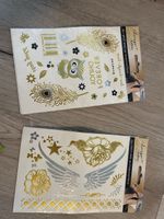 2 Glamour Tattoo Sticker Sets Gold Silber 