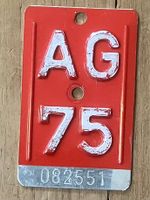 AG 75 - VELONUMMER - FAHRRADSCHILD - PLAQUE DE VELO - AG 75