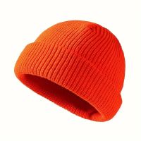 Warme Wintermütze Beanie Mütze Kappe gestrickt orange