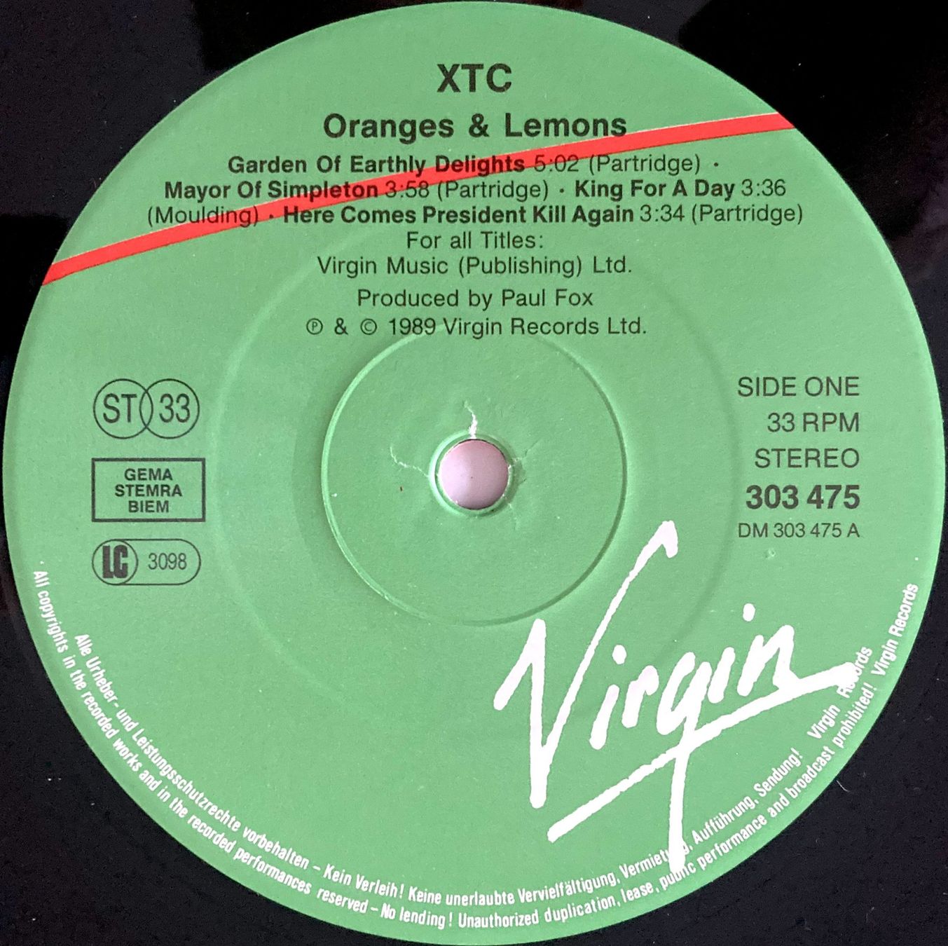 Schallplatten: XTC - ORANGES & LEMONS – Gebraucht aus Bottens von hotter-than-hell 4