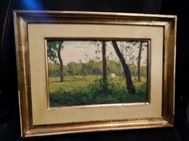 Kleines Ölgemälde von Basil Poustochkine 1897-1973