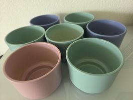 7er Set Übertöpfe Pastell – Blumentöpfe Ø 12cm / H: 9.5cm