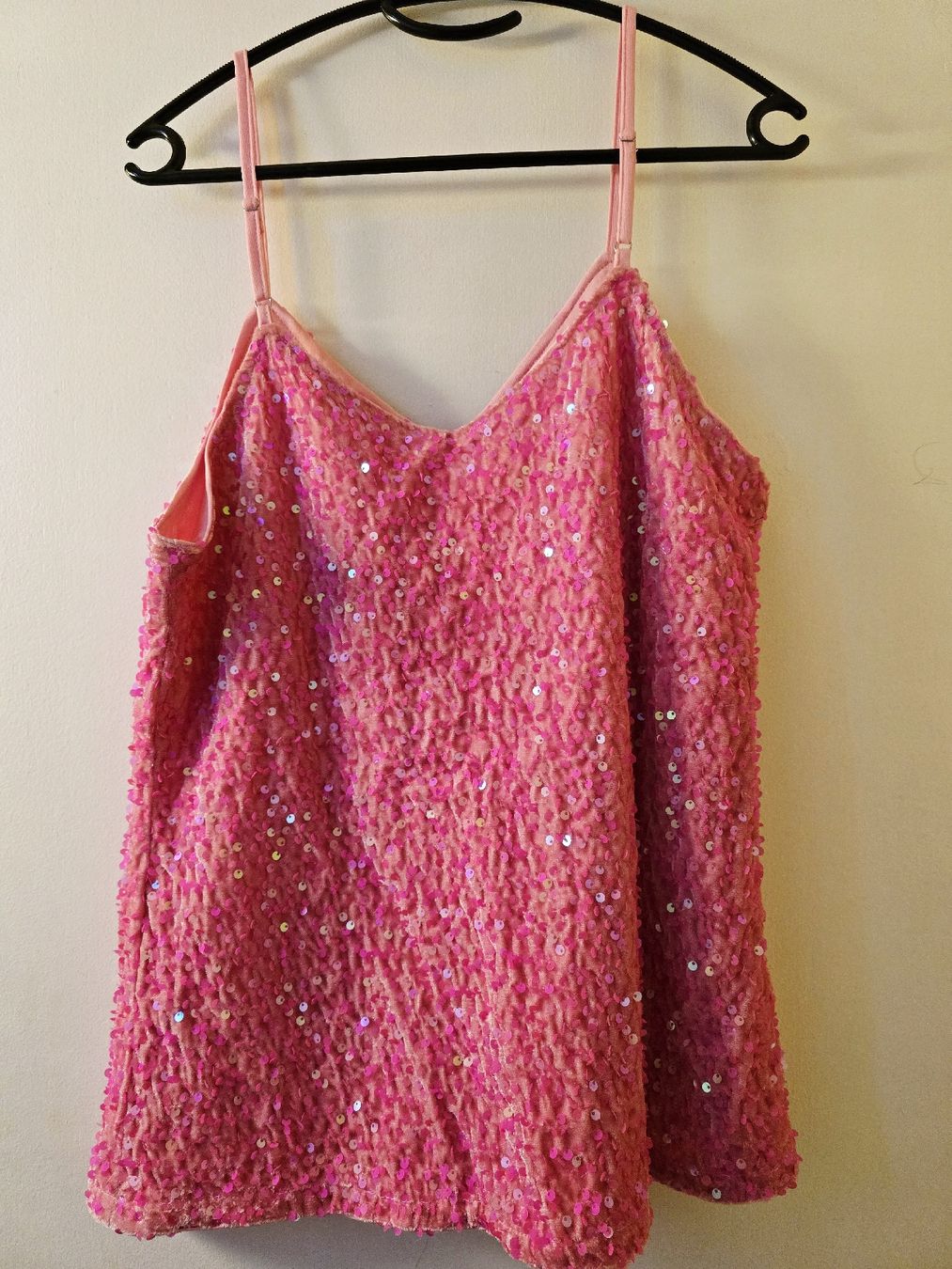 Top: Top rose vif à paillettes, L – Nuovo e nell'imballaggio originale da La Neuveville venduto da Diamise 1
