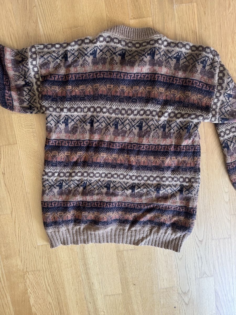 Pulls & Sweat-shirts: Vintage Strickpullover mit Lamamuster braun – D'occasion à Kradolf par ij5 1