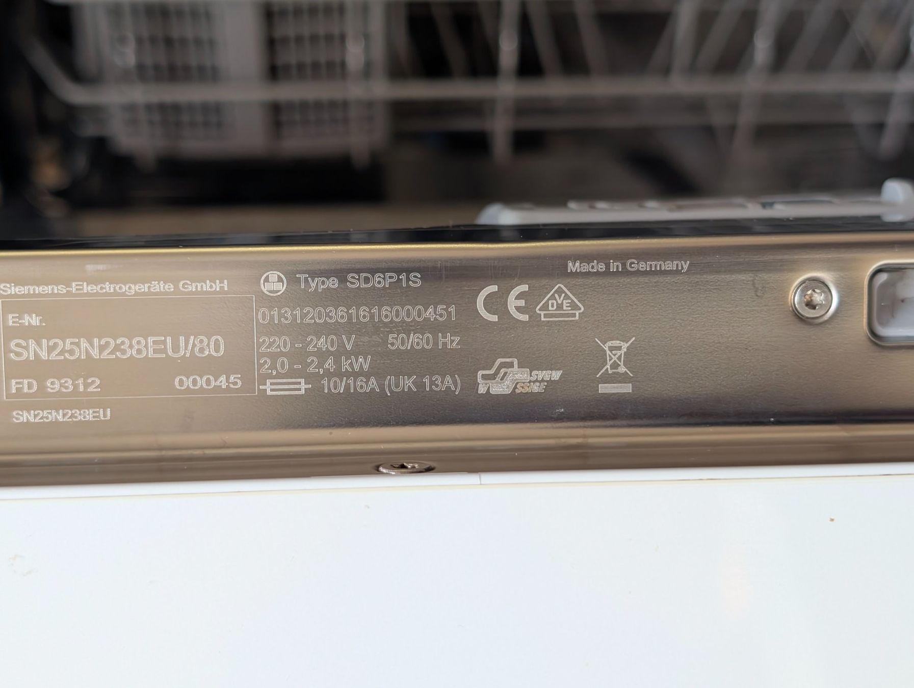 Siemens Lavastoviglie: Siemens Dishwasher SD6P1S – Usato da Genève venduto da ssc263 1