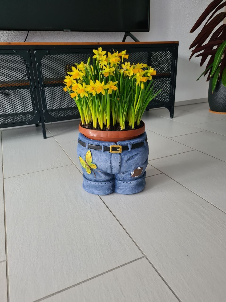 Pentole: Blumentopf Jeans-Look, witziger Blickfang – Usato da Bülach venduto da Recherchieren