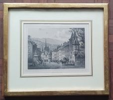 Bild - Neuchatel Marktplatz, im Goldrahmen