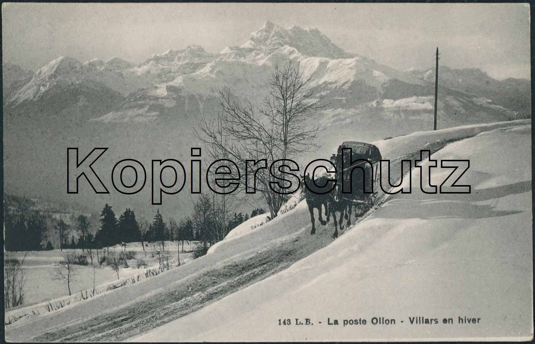 Ansichtskarten: VD Villars sur Ollon - Pferdeschlittenpost - Postkutsche – Neu (gemäss Beschreibung) aus Schindellegi von leecollect