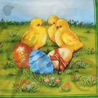 Serviette 3 küken (o80) 2Stk.