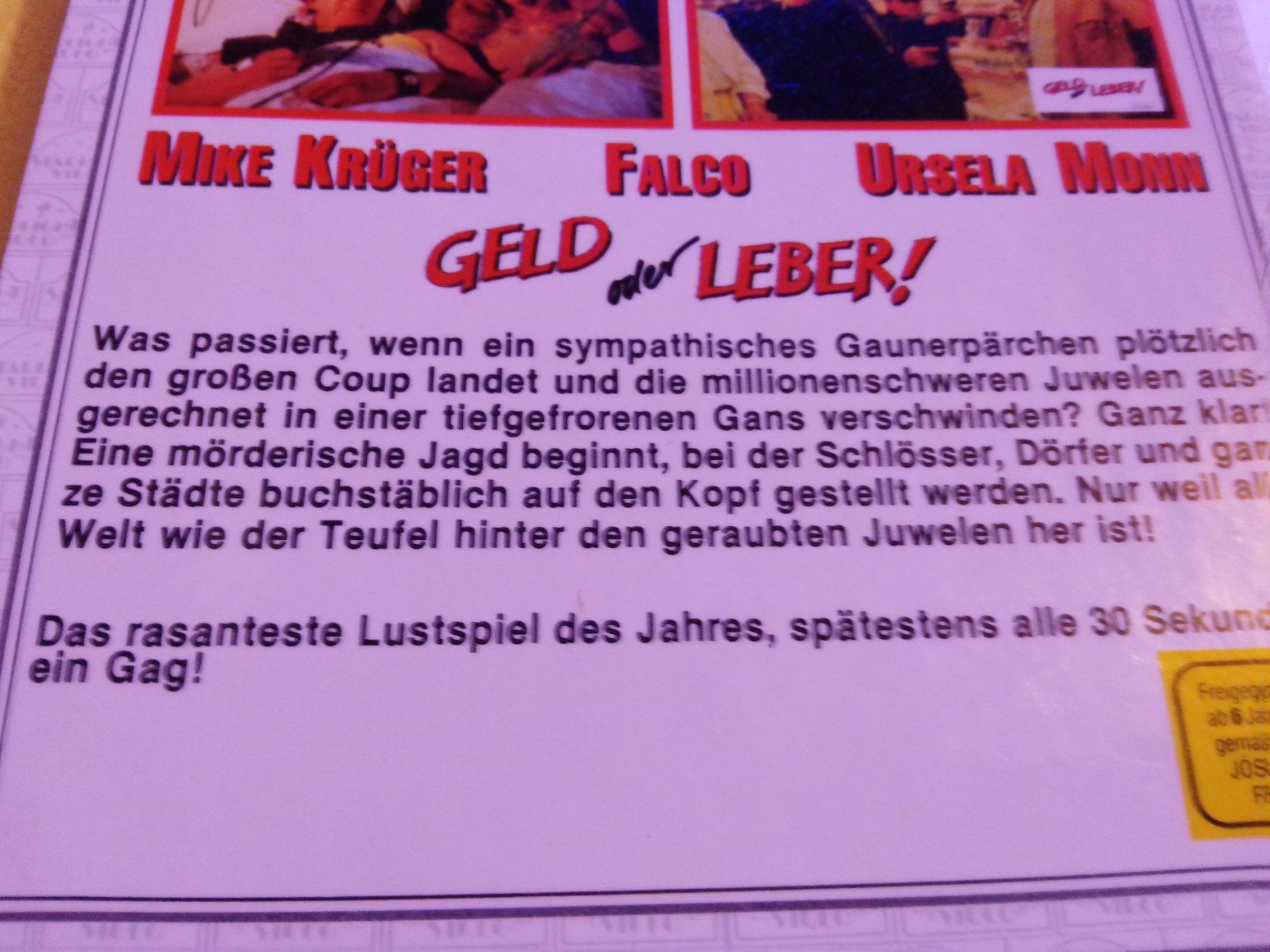 Toutes les VHS: Geld oder Leber! mit Mike Krüger,Falco VHS Starlight Video – D'occasion à Remetschwil par Privatflohmi 1