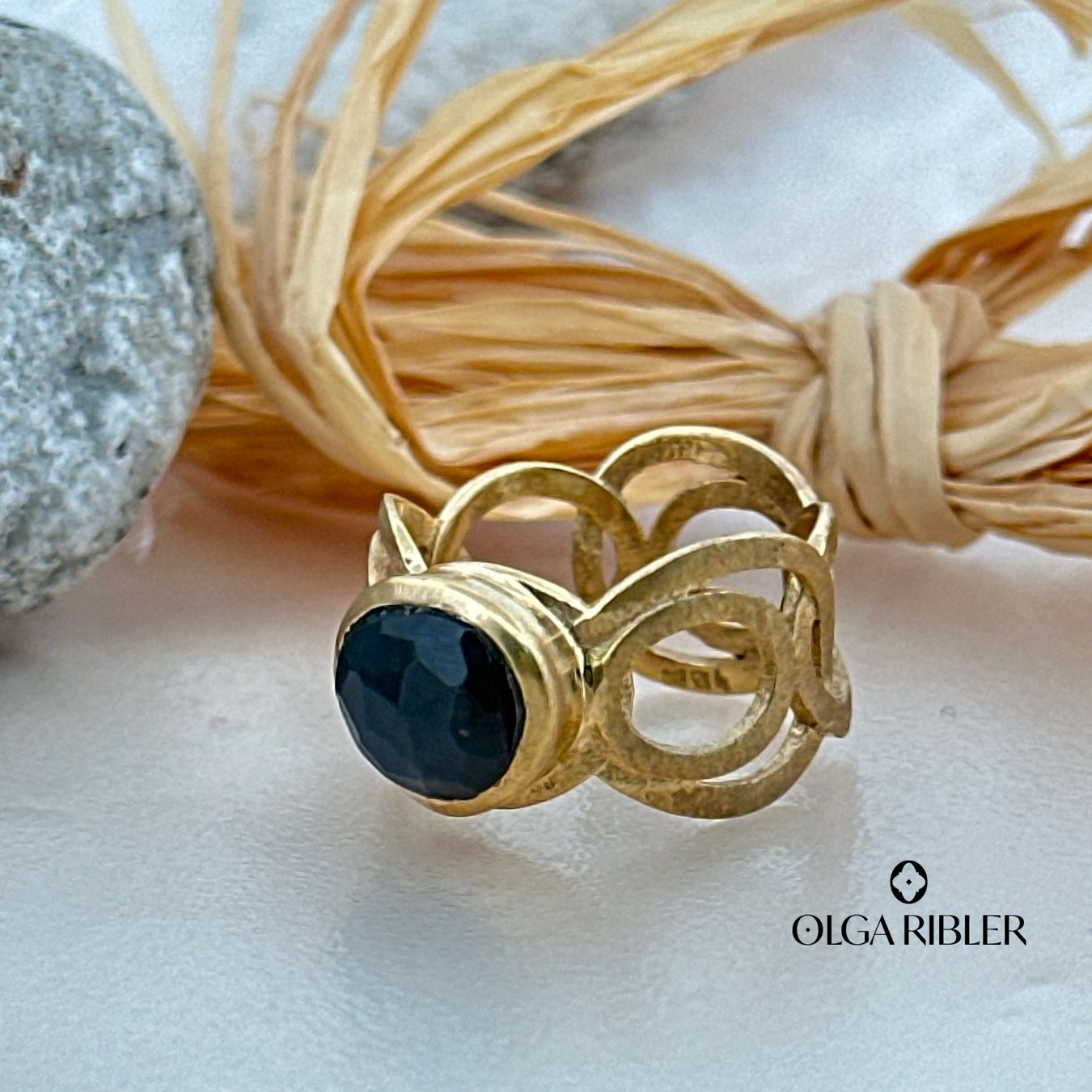 Olga Ribler Ringe: Labradorit Ring Sterling Silber gelbvergoldet Ringgrösse 50 – Neu (gemäss Beschreibung) aus Luzern von Schmuckoutlet