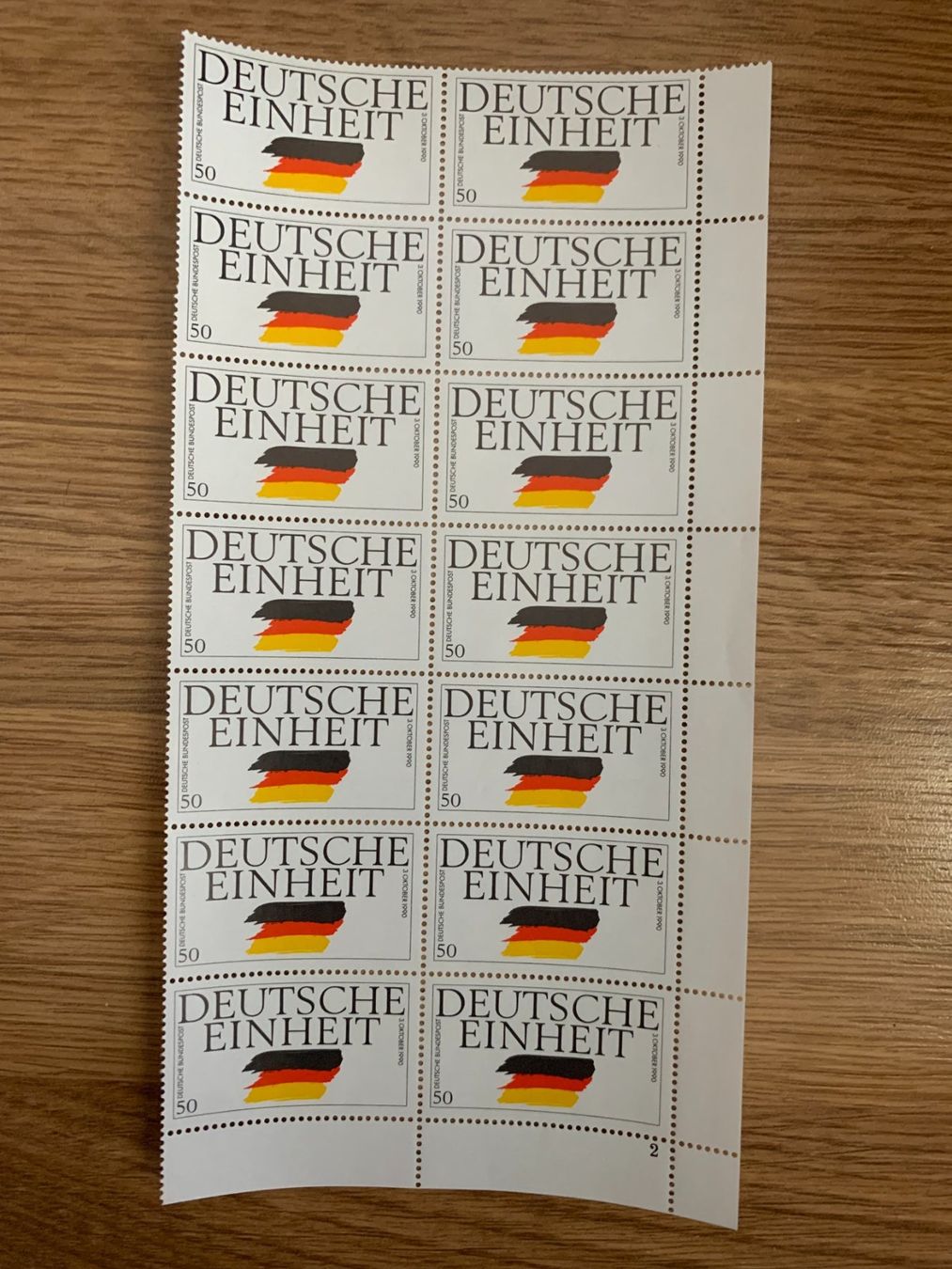 Tutti i francobolli: Teilbogen BRD Tag der Deutschen Einheit 03.10.90, postfrisch – Nuovo (secondo la descrizione) da Landquart venduto da interesse63