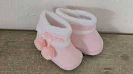 👣 Baby Schuhe - 19/20 - Rosa mit Bommeln