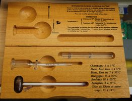 Vintage Wein Thermometer Set aus Holz - Rarität!