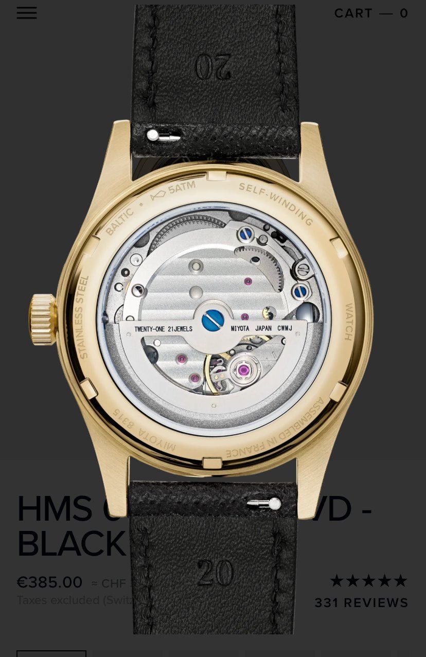Baltic Orologi: Uhr Baltic HMS Collection, Automatic – Usato da Zürich venduto da Shokafhi 2