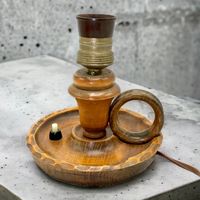 Ancienne lampe de table en bois des années 1930/40