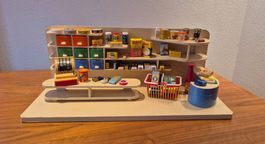 Vintage Kaufmannsladen, Holz, mit Zubehör, Sammlerstück! ...