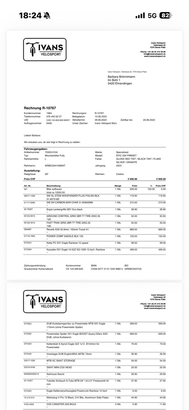 Specialized Velos: Specialized Epic S-Works Gr.L Modell 7 jg. 2023 Top Zustand – Gebraucht aus Ehrendingen von Kilian025 9