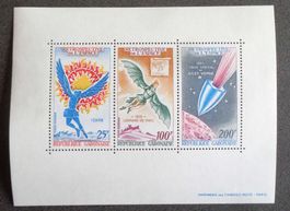 GABON 1970: Bloc Rétrospective de l'espace, **